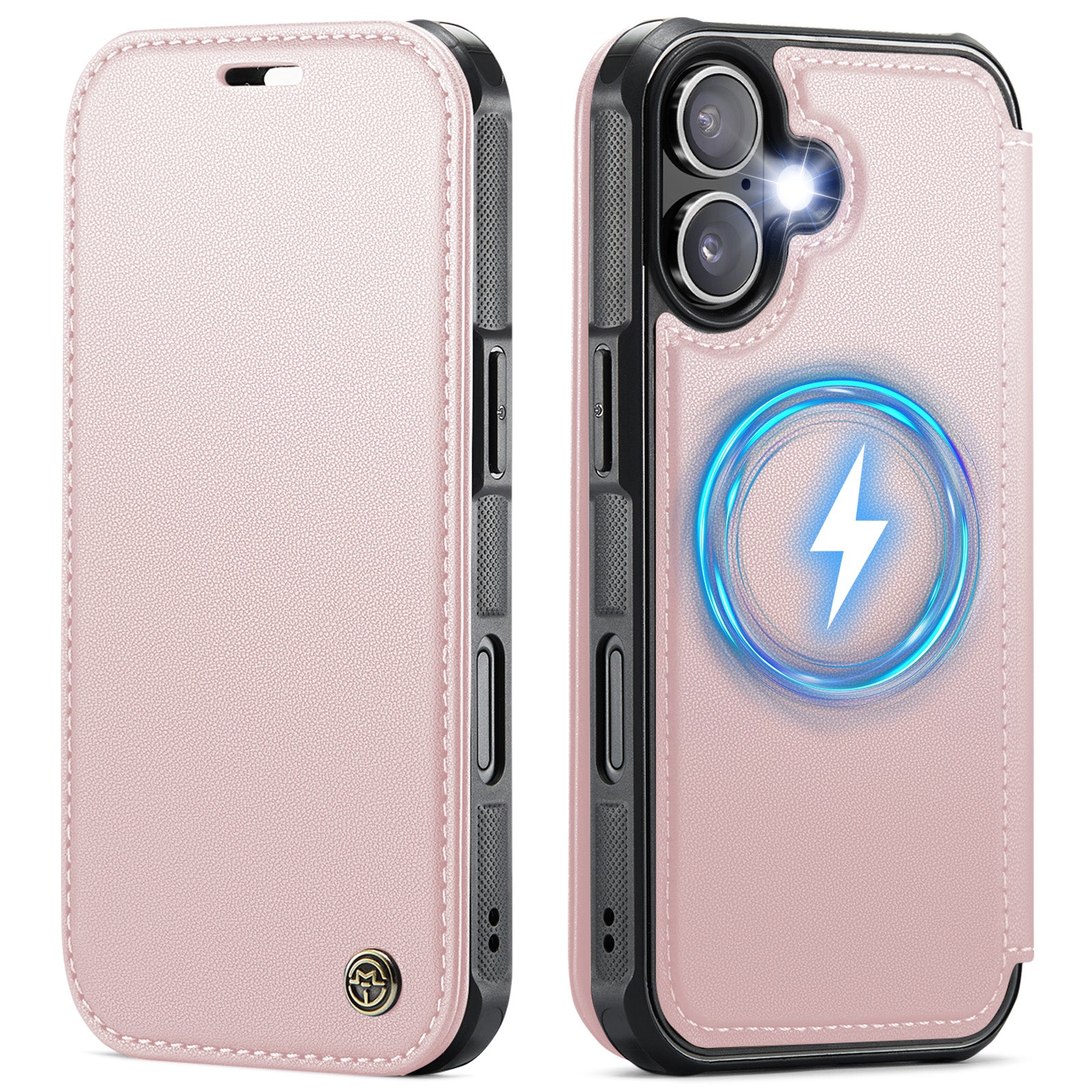 CASEME för iPhone 17-skal 053 Magnetiskt RFID-blockerande plånboksfodral i läder med vikbart lock