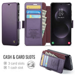 CASEME for Samsung Galaxy S22 Ultra 5G Case 053 Magnetic RFID Blocking Wallet Flip Leather Phone Cover