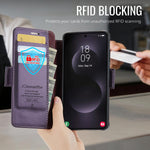CASEME for Samsung Galaxy S22 Ultra 5G Case 053 Magnetic RFID Blocking Wallet Flip Leather Phone Cover