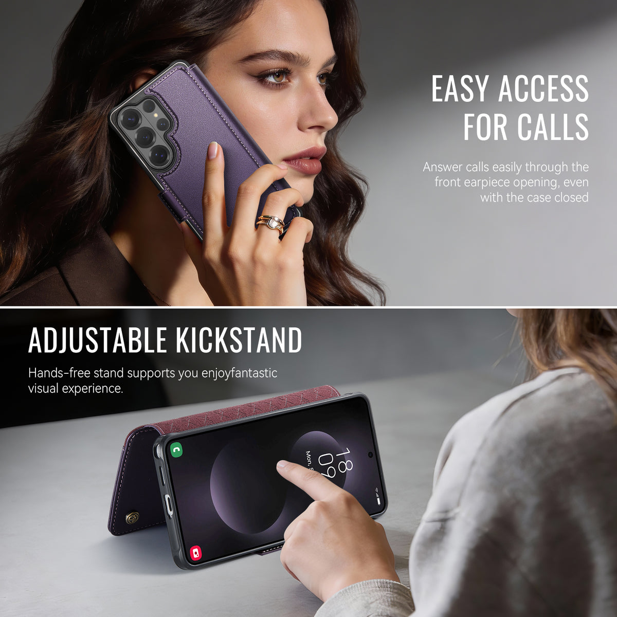 CASEME for Samsung Galaxy S22 Ultra 5G Case 053 Magnetic RFID Blocking Wallet Flip Leather Phone Cover