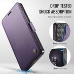 CASEME for Samsung Galaxy S22 Ultra 5G Case 053 Magnetic RFID Blocking Wallet Flip Leather Phone Cover