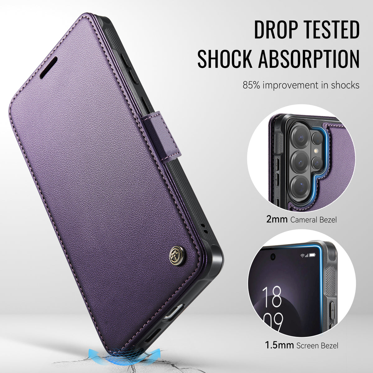 CASEME for Samsung Galaxy S22 Ultra 5G Case 053 Magnetic RFID Blocking Wallet Flip Leather Phone Cover