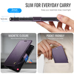 CASEME for Samsung Galaxy S22 Ultra 5G Case 053 Magnetic RFID Blocking Wallet Flip Leather Phone Cover
