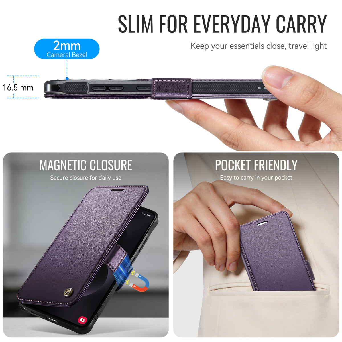 CASEME for Samsung Galaxy S22 Ultra 5G Case 053 Magnetic RFID Blocking Wallet Flip Leather Phone Cover