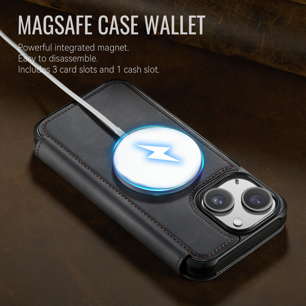 CASEME for iPhone 13 Case  053  Magnetic RFID Blocking Wallet Flip Leather Phone Cover