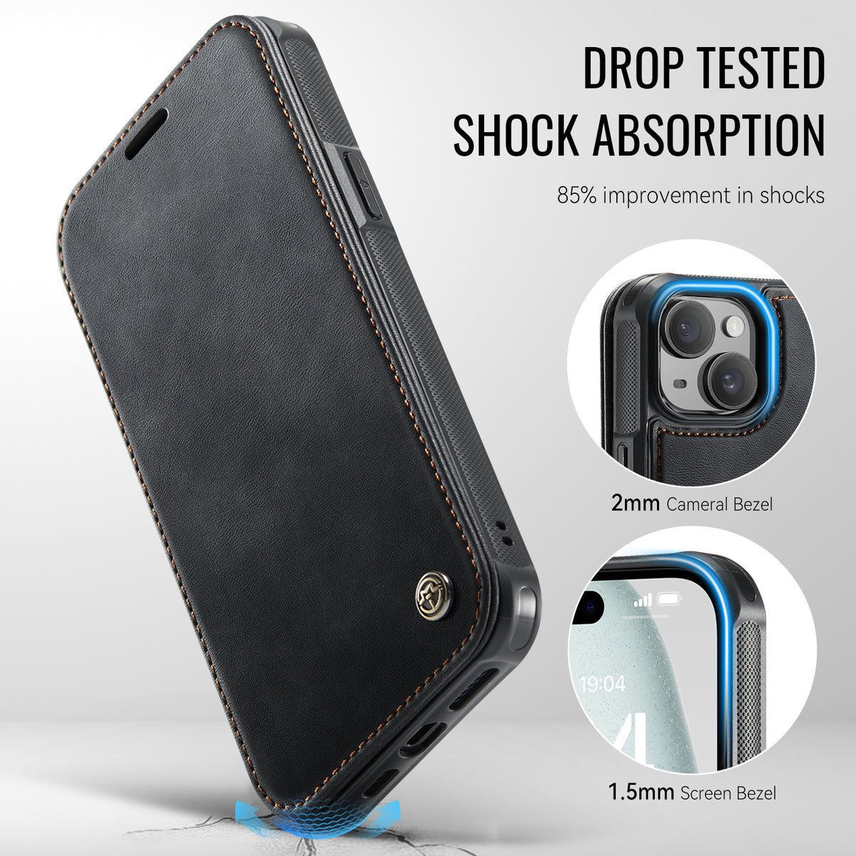 CASEME for iPhone 13 Case  053  Magnetic RFID Blocking Wallet Flip Leather Phone Cover