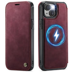 CASEME for iPhone 15 Case  053  Magnetic RFID Blocking Wallet Flip Leather Phone Cover