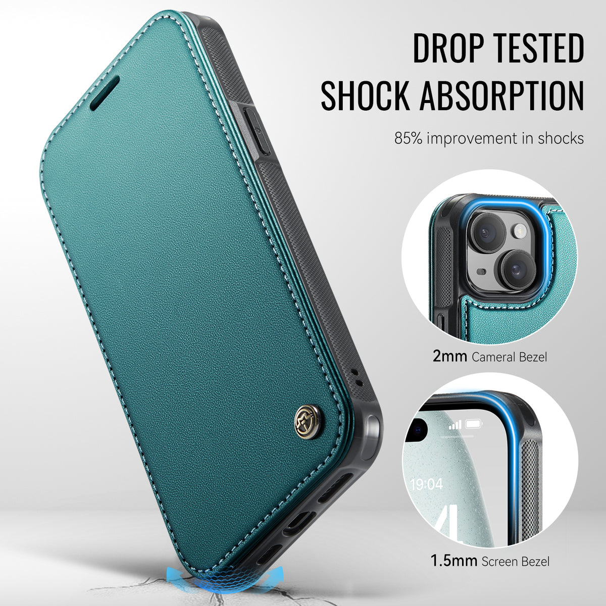 CASEME for iPhone 12 Pro / iPhone 12 Case  053  Magnetic RFID Blocking Wallet Flip Leather Phone Cover