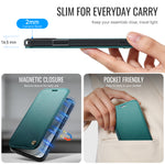 CASEME for iPhone 12 Pro / iPhone 12 Case  053  Magnetic RFID Blocking Wallet Flip Leather Phone Cover