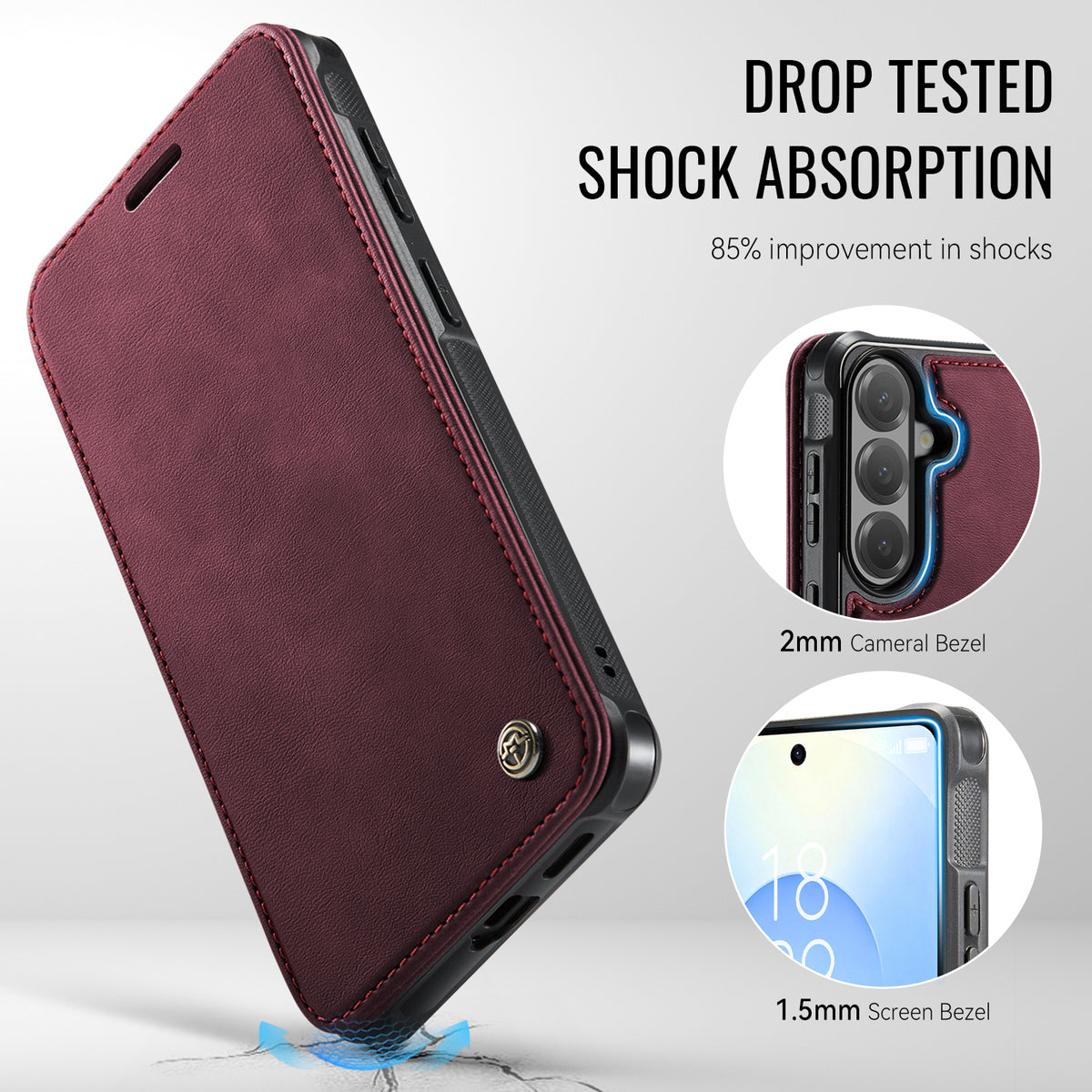 CASEME for Samsung Galaxy S26 Case 053 Magnetic RFID Blocking Wallet Flip Leather Phone Cover