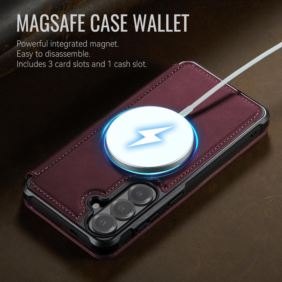 CASEME for Samsung Galaxy S25 / Galaxy S24 Case 053 Magnetic RFID Blocking Wallet Flip Leather Phone Cover