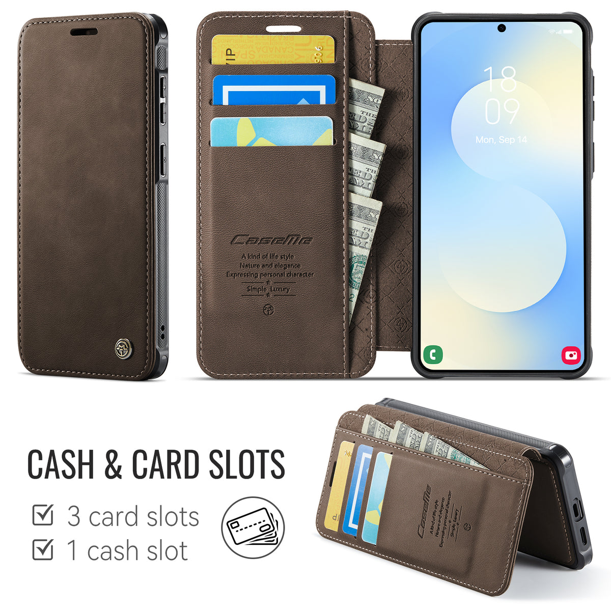 CASEME for Samsung Galaxy S23 Case  053   Magnetic RFID Blocking Wallet Flip Leather Phone Cover
