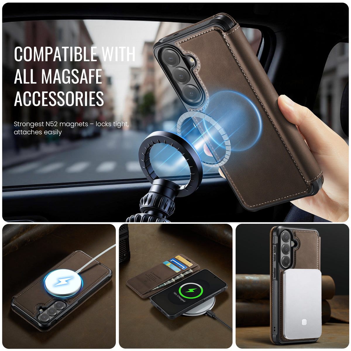 CASEME for Samsung Galaxy S23 Case  053   Magnetic RFID Blocking Wallet Flip Leather Phone Cover