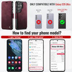 CASEME for Samsung Galaxy S26 Ultra Case  053   Magnetic RFID Blocking Wallet Flip Leather Phone Cover