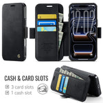 CASEME for iPhone 18 Pro / 17 Pro Case 053 Magnetic RFID Blocking Wallet Flip Leather Phone Cover