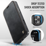 CASEME for iPhone 16 Pro Max Case  053  Magnetic RFID Blocking Wallet Flip Leather Phone Cover