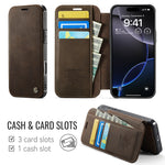 CASEME for iPhone 14 Pro Case  053  Magnetic RFID Blocking Wallet Flip Leather Phone Cover