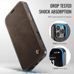 CASEME for iPhone 14 Pro Case  053  Magnetic RFID Blocking Wallet Flip Leather Phone Cover