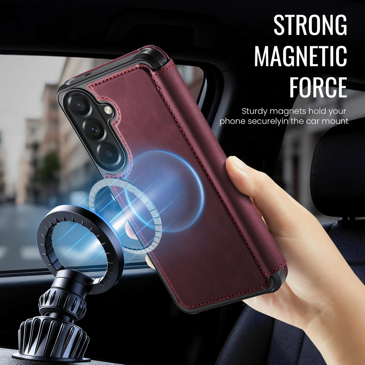 CASEME til Samsung Galaxy A15 5G / Galaxy A15 4G Cover 053 Magnetisk RFID-blokerende pung Flip Læder Telefoncover