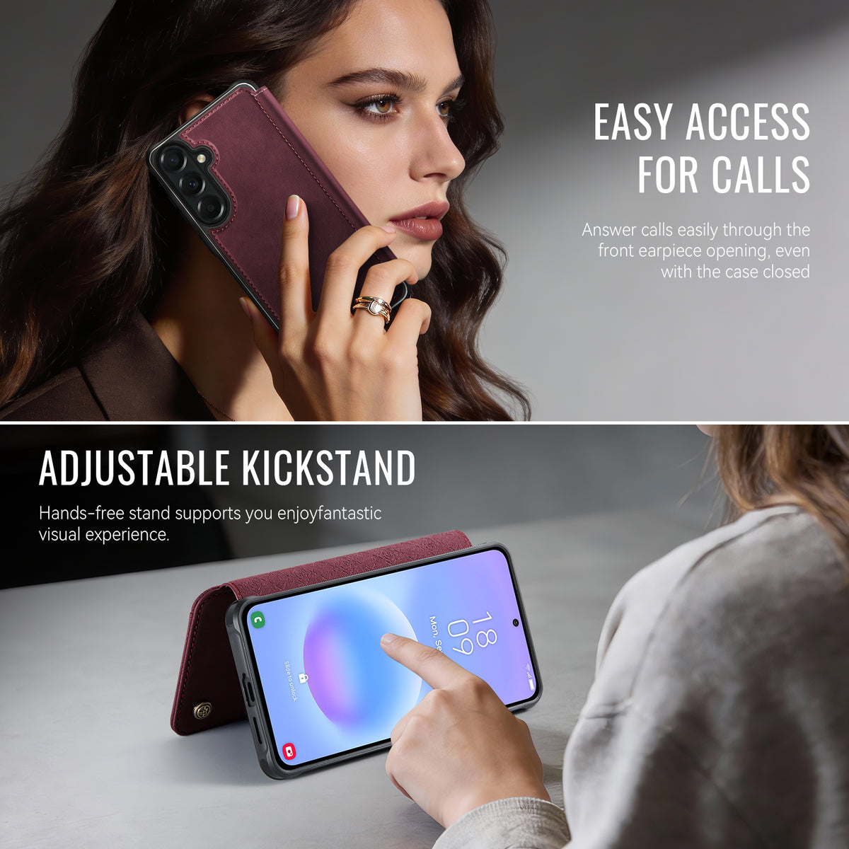 CASEME til Samsung Galaxy A15 5G / Galaxy A15 4G Cover 053 Magnetisk RFID-blokerende pung Flip Læder Telefoncover