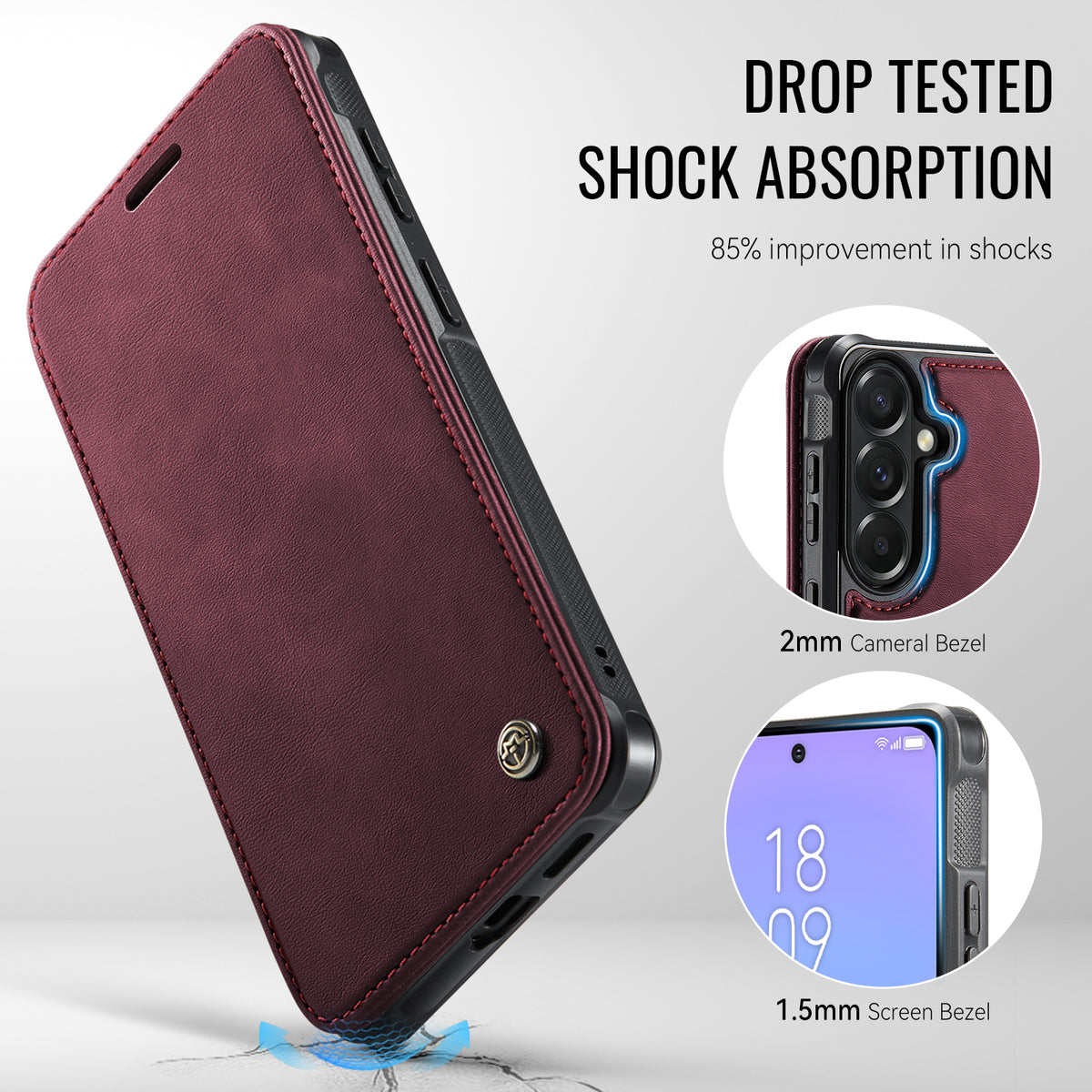 CASEME for Samsung Galaxy A35 5G / Galaxy A55 5G Case  053   Magnetic RFID Blocking Wallet Flip Leather Phone Cover