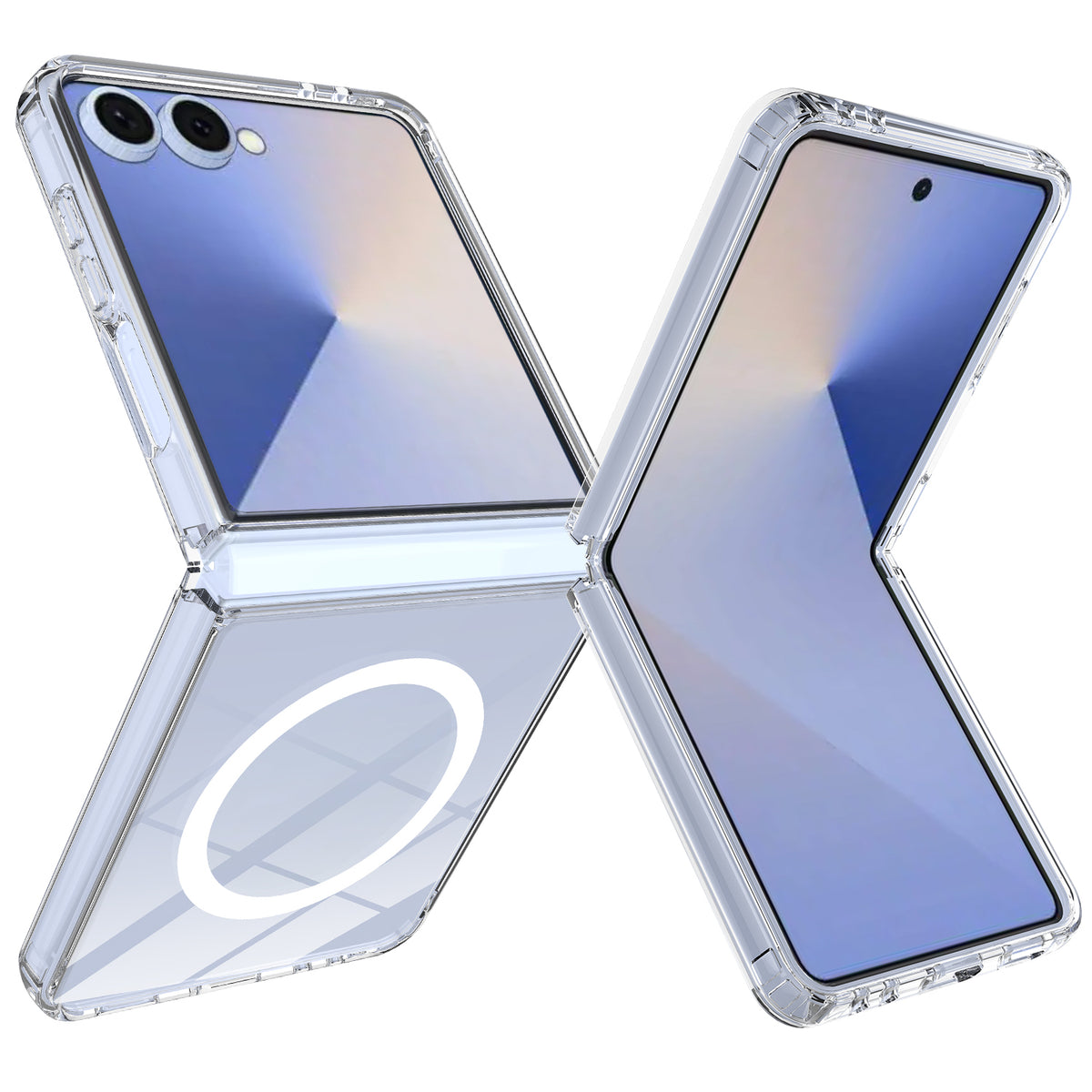 For Samsung Galaxy Z Flip8 / Z Flip7 5G Clear Phone Magnetic Case TPU + Acrylic Back Cover