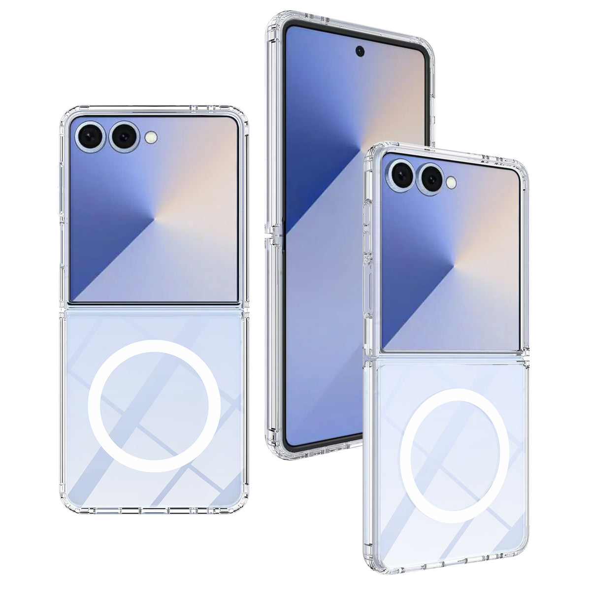 For Samsung Galaxy Z Flip8 / Z Flip7 5G Clear Phone Magnetic Case TPU + Acrylic Back Cover