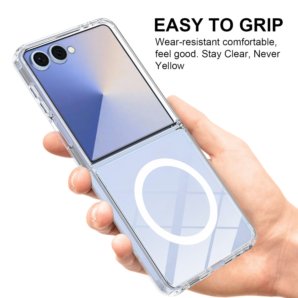For Samsung Galaxy Z Flip8 / Z Flip7 5G Clear Phone Magnetic Case TPU + Acrylic Back Cover