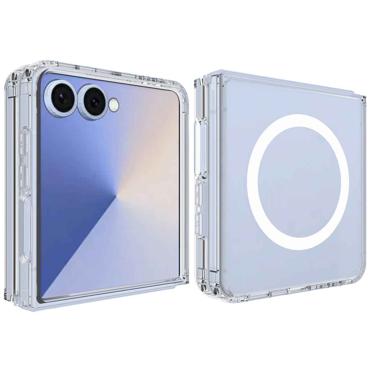 For Samsung Galaxy Z Flip8 / Z Flip7 5G Clear Phone Magnetic Case TPU + Acrylic Back Cover