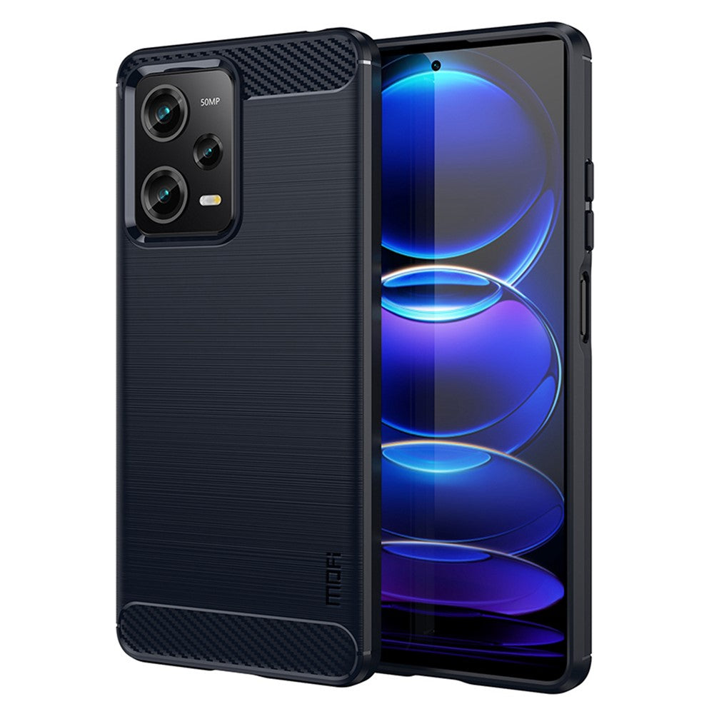 Xiaomi Redmi Note 12 Pro 5G MOFI JK TPU Series-1 til Xiaomi Redmi Note 12 Pro 5G / Note 12 Pro Speed 5G / Poco X5 Pro 5G blødt TPU-mobilcover, børstet kulfiber-bagcover