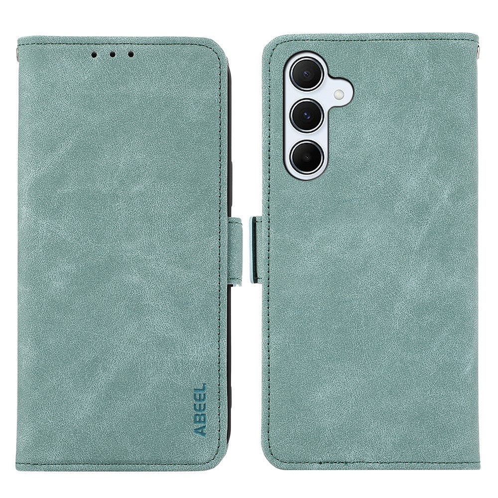 ABEEL Til Samsung Galaxy S26 FE Etui PU Læder Folio Stativ View RFID Blokerende Telefon Cover