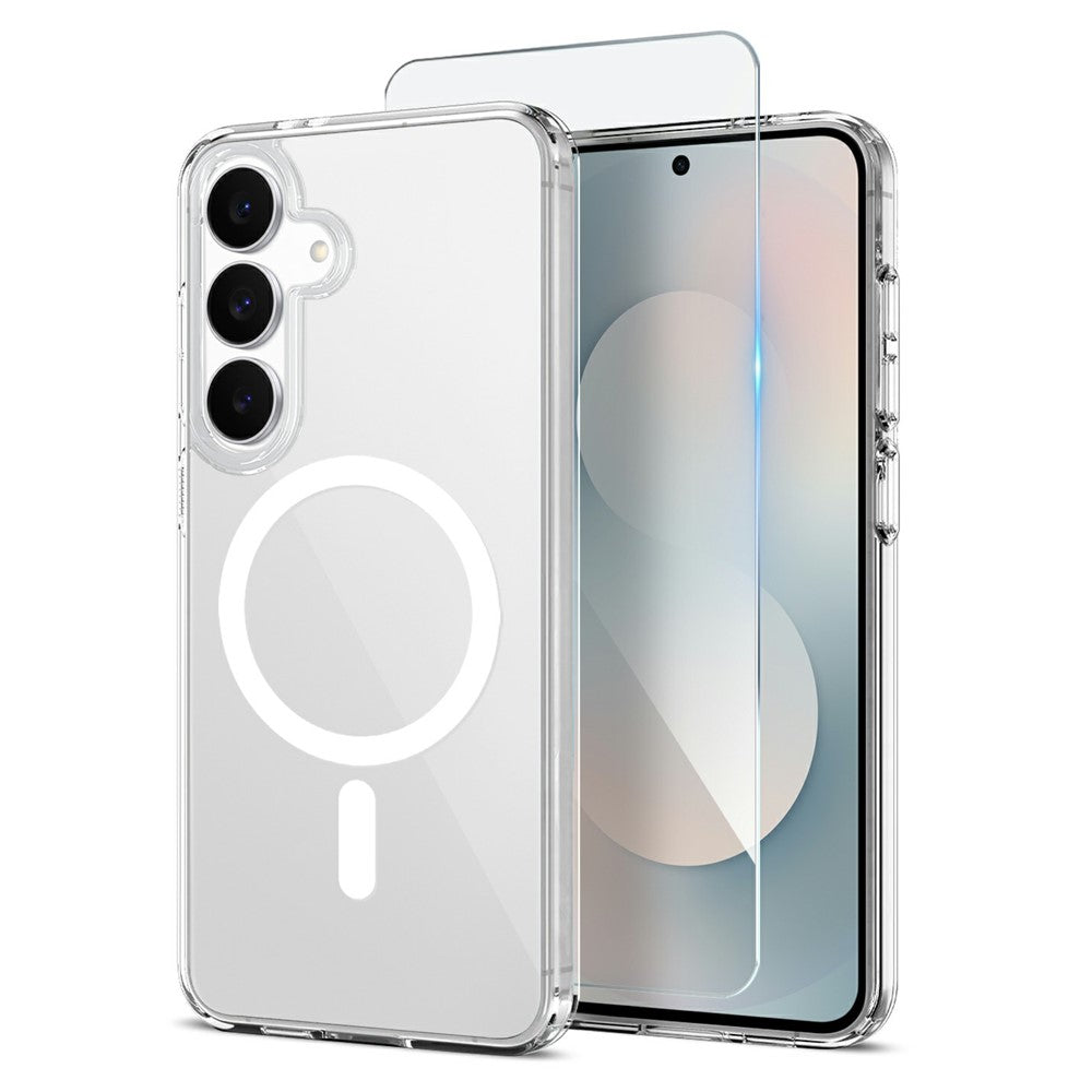 NORTHJO Magnetiskt Skal För Samsung Galaxy S25 FE PC + TPU mobilskal Set med Härdat Glasfilm (Stöder Fingeravtryckslåsning)