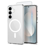 NORTHJO Magnetiskt Skal För Samsung Galaxy S25 FE PC + TPU mobilskal Set med Härdat Glasfilm (Stöder Fingeravtryckslåsning)