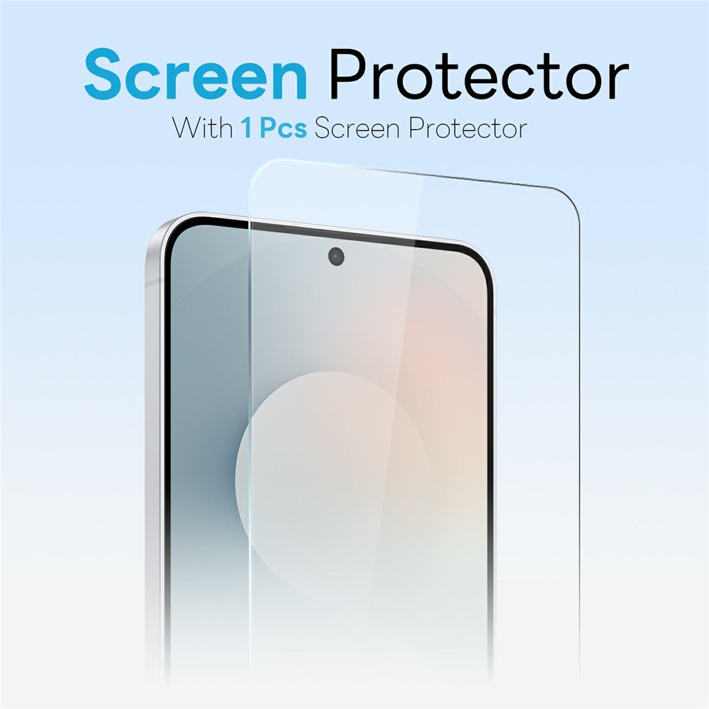 NORTHJO Magnetiskt Skal För Samsung Galaxy S25 FE PC + TPU mobilskal Set med Härdat Glasfilm (Stöder Fingeravtryckslåsning)