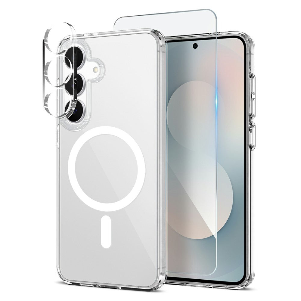 NORTHJO for Samsung Galaxy S25 FE Magnetic Case PC + TPU Phone Cover Set with Front Screen Protector + Lens Film