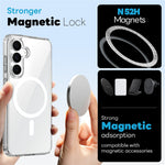 NORTHJO för Samsung Galaxy S25 FE Magnetiskt Skal PC + TPU mobilskal Set med Framskärmskydd + Linsfilm