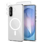 NORTHJO for Samsung Galaxy S26 FE Magnetic Case PC + TPU Phone Cover Set with Front Screen Protector + Lens Film