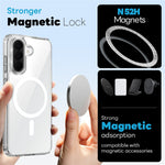 NORTHJO for Samsung Galaxy S26 FE Magnetic Case PC + TPU Phone Cover Set with Front Screen Protector + Lens Film