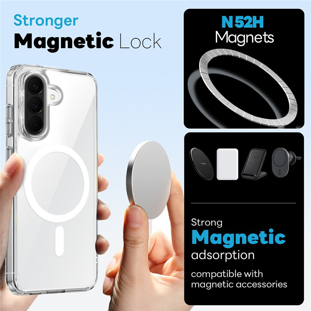 NORTHJO for Samsung Galaxy S26 FE Magnetic Case PC + TPU Phone Cover Set with Front Screen Protector + Lens Film