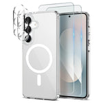 NORTHJO 5-i-1-set för Samsung Galaxy S25 FE magnetiskt skal PC + TPU-mobilskydd med 2 framskärmsskydd + 2 linsfilmer