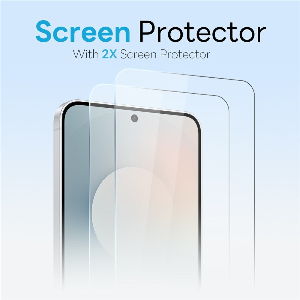 NORTHJO 5-i-1-set för Samsung Galaxy S25 FE magnetiskt skal PC + TPU-mobilskydd med 2 framskärmsskydd + 2 linsfilmer