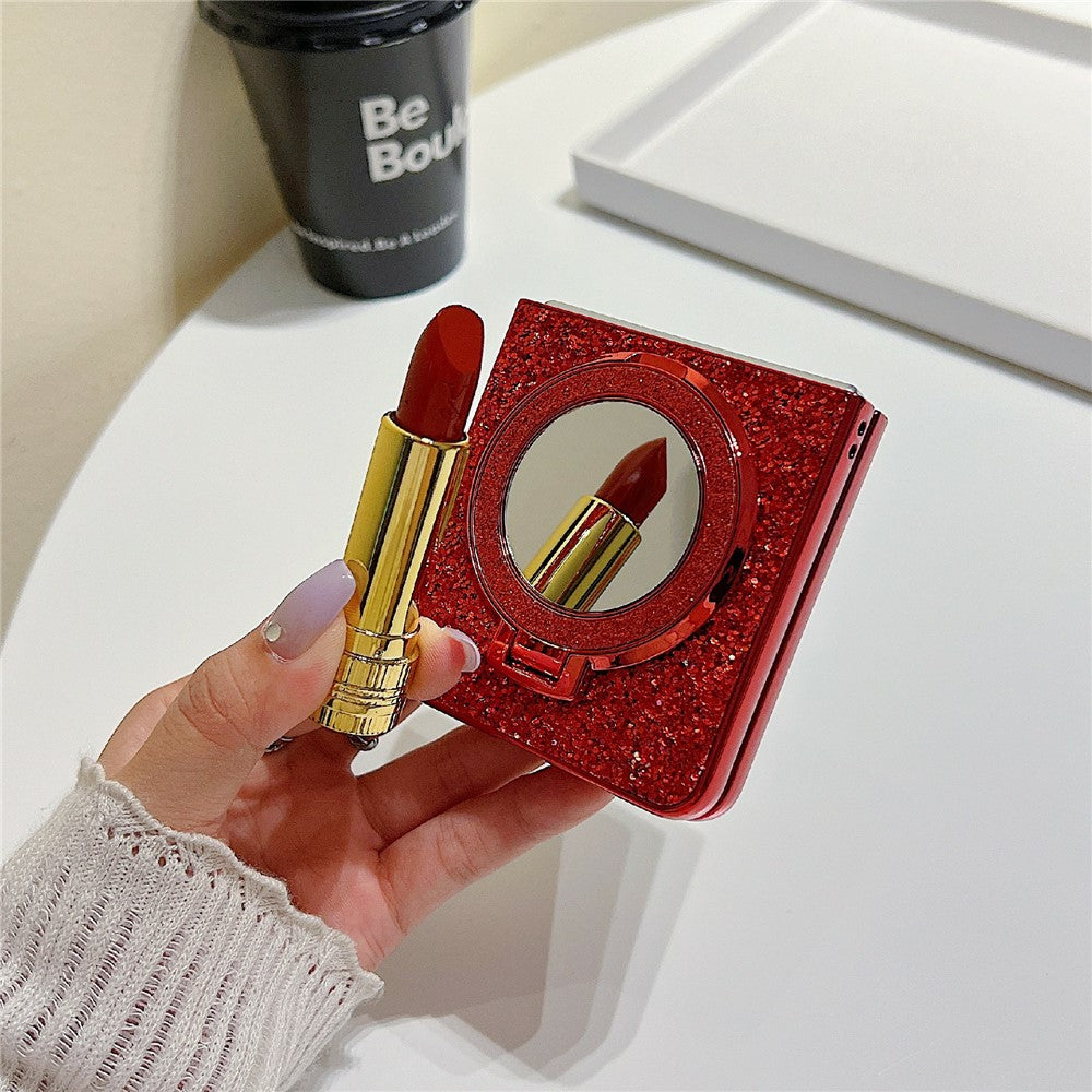 For Samsung Galaxy Z Flip8 Case Kickstand TPU+PC Phone Cover with Mirror