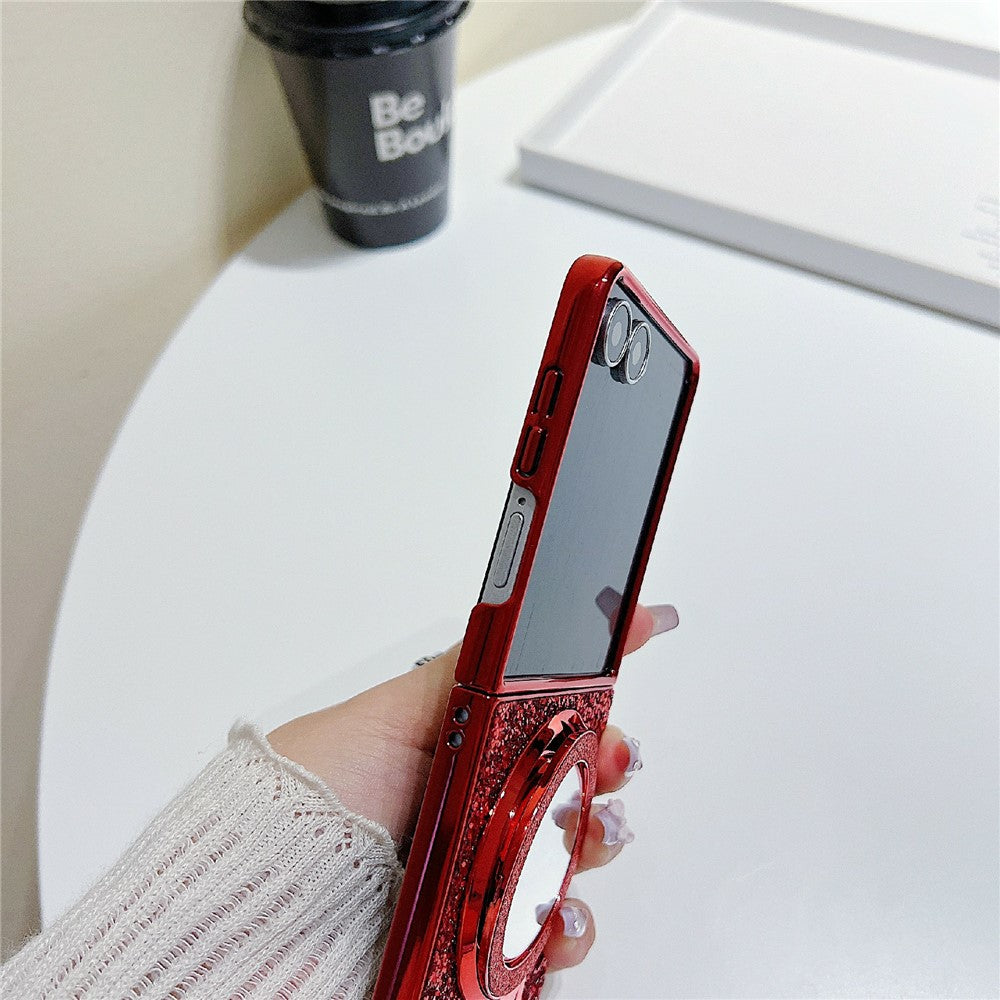 For Samsung Galaxy Z Flip8 Case Kickstand TPU+PC Phone Cover with Mirror