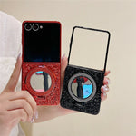 For Samsung Galaxy Z Flip8 Case Kickstand TPU+PC Phone Cover with Mirror