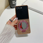 For Samsung Galaxy Z Flip8 Case Kickstand TPU+PC Phone Cover with Mirror