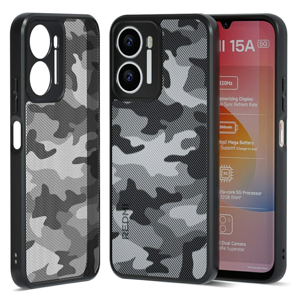 IBMRS Mobile Cover for Xiaomi Redmi 15a 5G Soft TPU + Hard PC Case with Wrist Strap (Precision Cutouts)