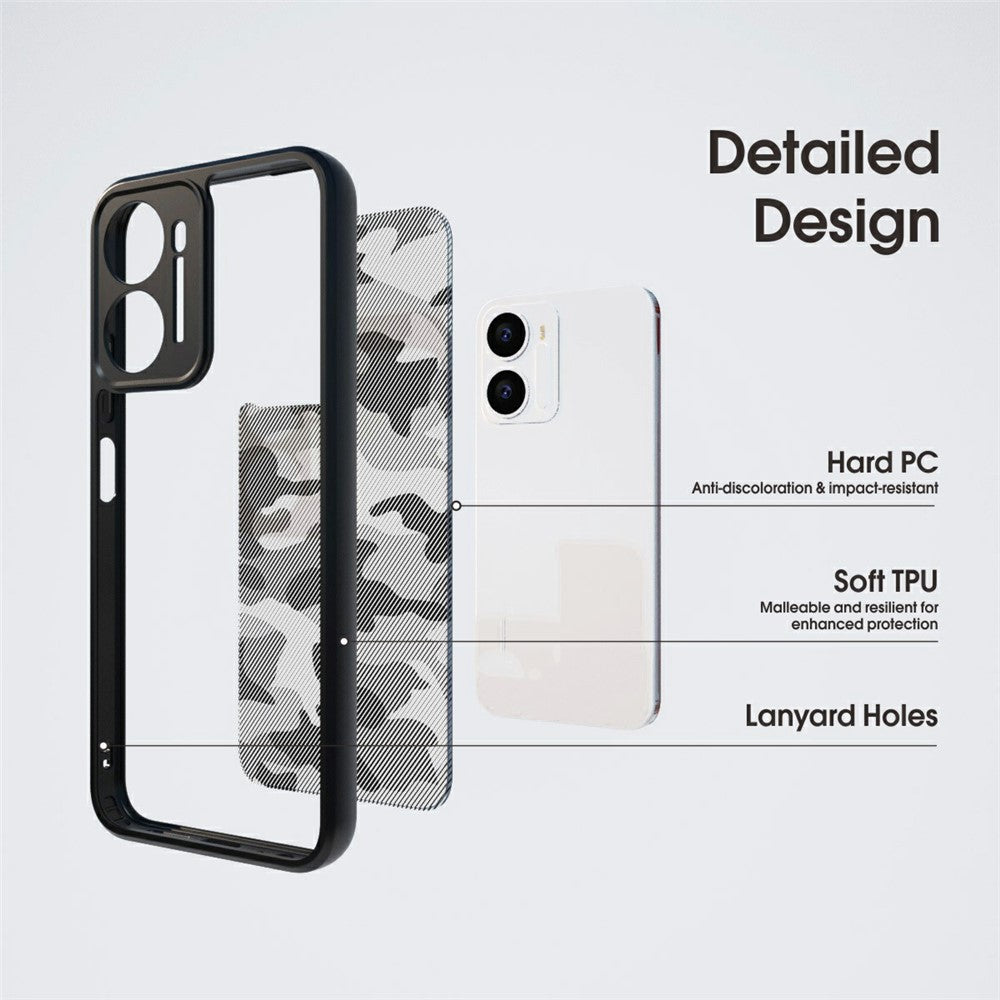 IBMRS Mobile Cover for Xiaomi Redmi 15a 5G Soft TPU + Hard PC Case with Wrist Strap (Precision Cutouts)