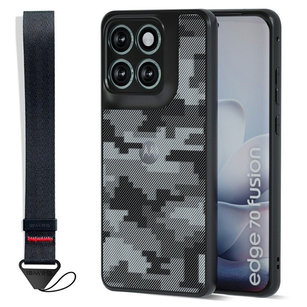 IBMRS Mobilcover til Motorola Edge 70 Fusion+ 5G / 70 Fusion 5G Blød TPU + Hård PC-etui med Håndrem (Præcise Udskæringer)
