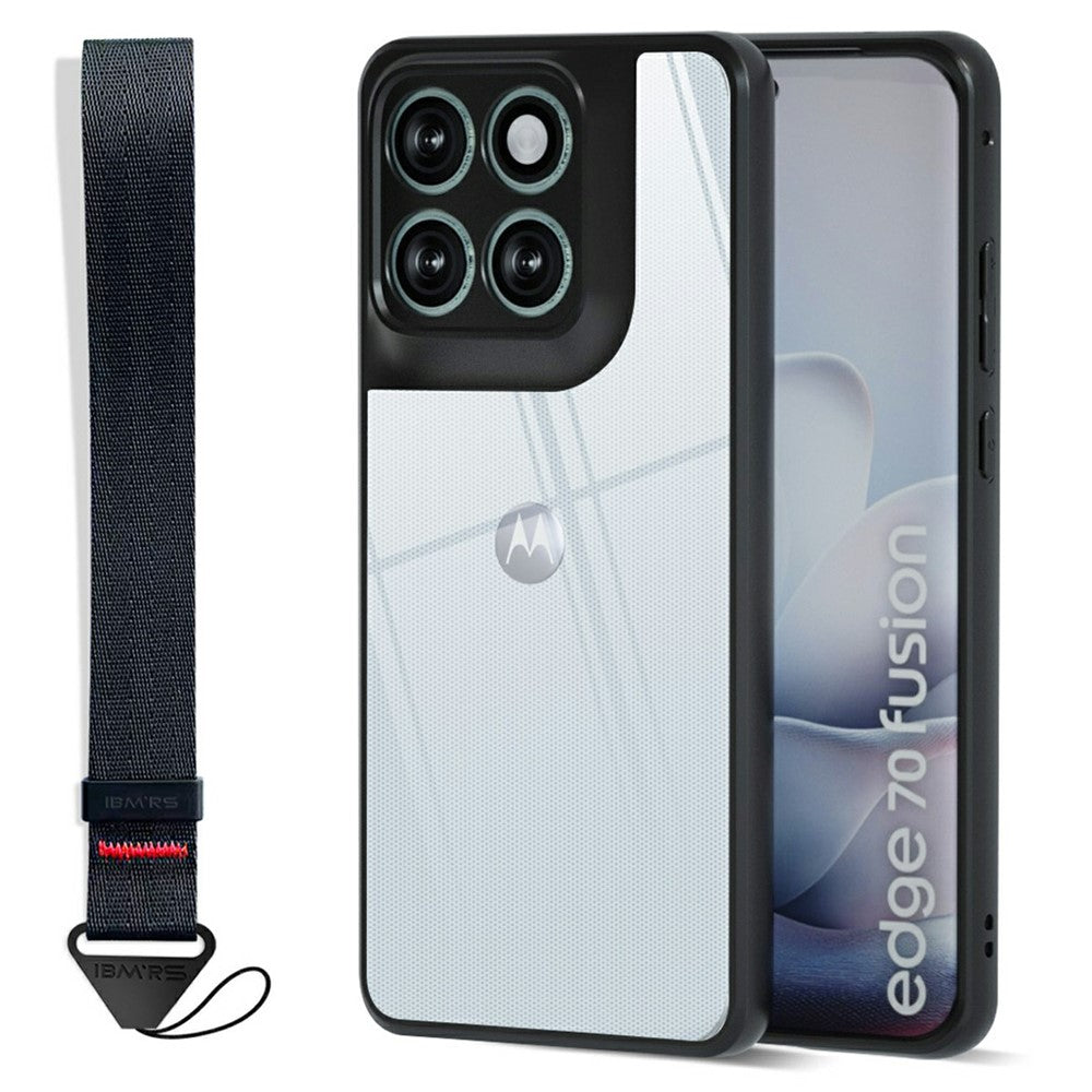 IBMRS Mobilcover til Motorola Edge 70 Fusion+ 5G / 70 Fusion 5G Blød TPU + Hård PC-etui med Håndrem (Præcise Udskæringer)