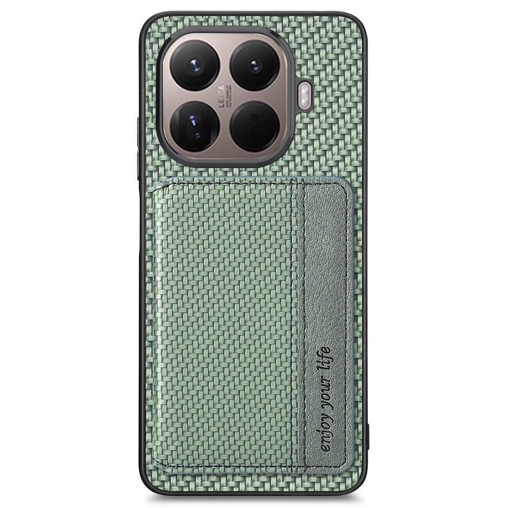 For Xiaomi 17T Pro Case RFID Blocking Carbon Fiber Leather Phone Back Cover with Card Holder